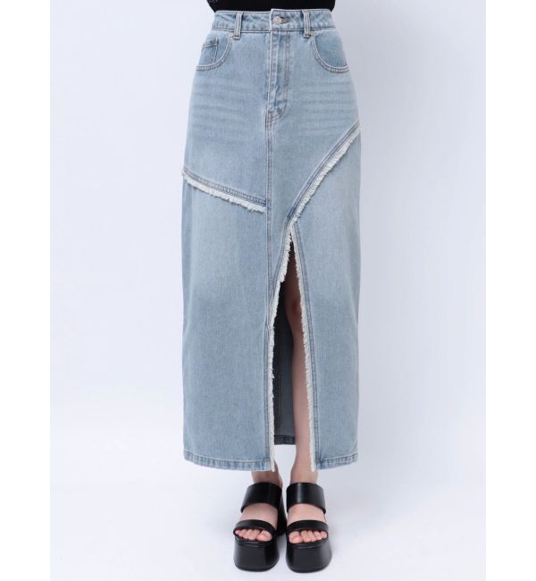 MURUA「デニムフロントオープンロングスカート」|スカート|