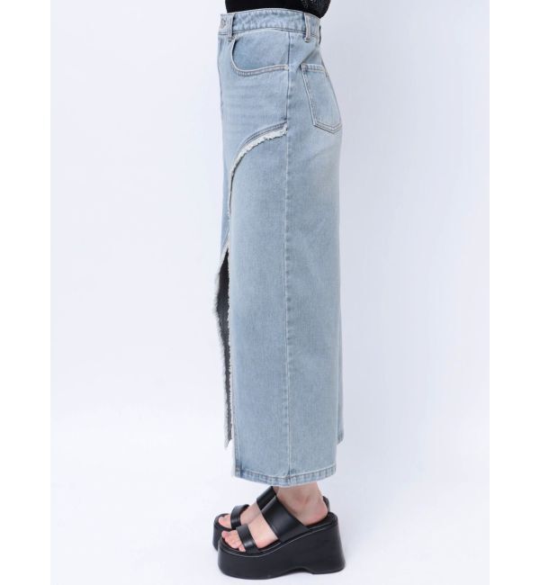 MURUA「デニムフロントオープンロングスカート」|スカート|