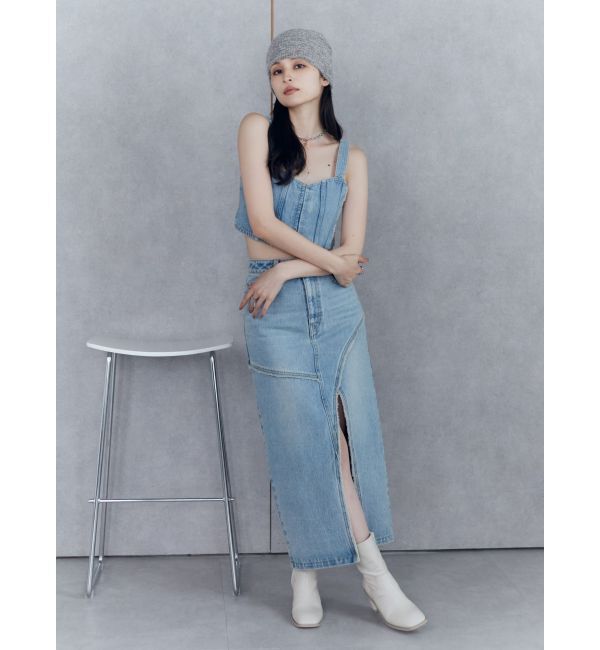 MURUA「デニムフロントオープンロングスカート」|スカート|