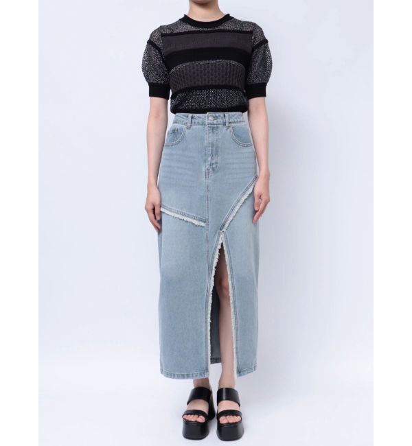 MURUA「デニムフロントオープンロングスカート」|スカート|