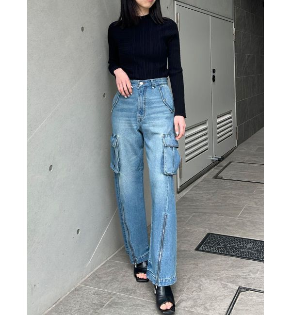 MURUA「ジップヘムカーゴデニムパンツ」|デニム|