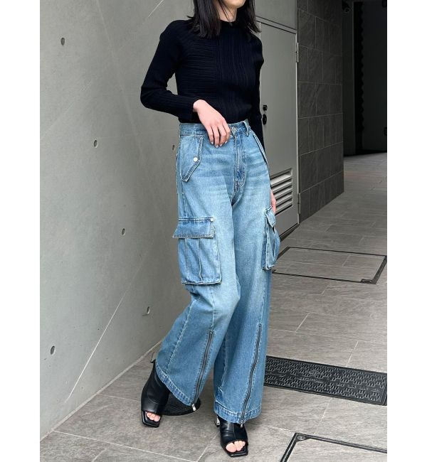 MURUA「ジップヘムカーゴデニムパンツ」|デニム|