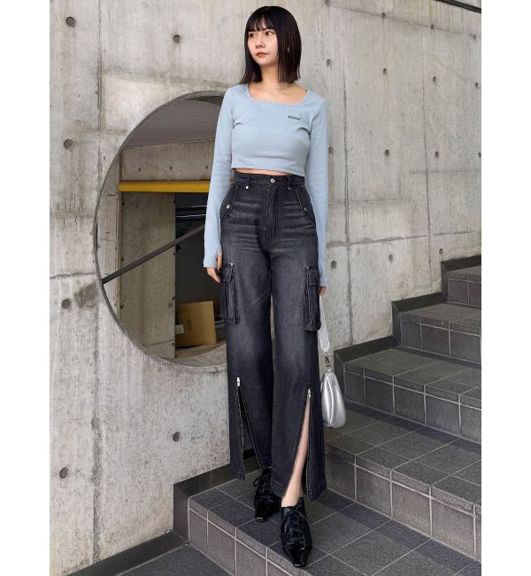 MURUA「ジップヘムカーゴデニムパンツ」|デニム|