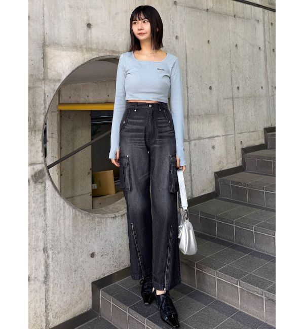 MURUA「ジップヘムカーゴデニムパンツ」|デニム|