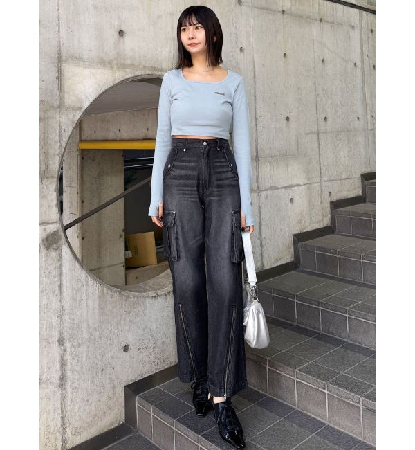 MURUA「ジップヘムカーゴデニムパンツ」|デニム|