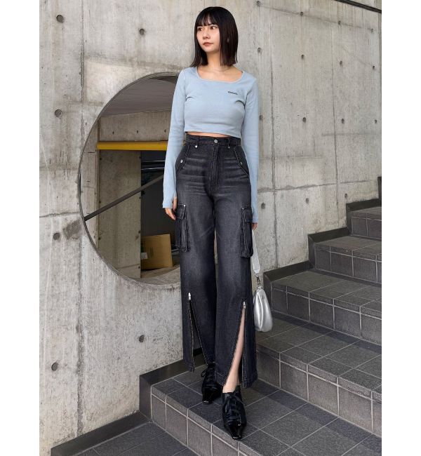 MURUA「ジップヘムカーゴデニムパンツ」|デニム|