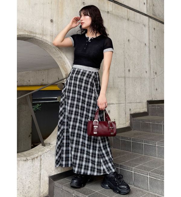 MURUA「チェックフレアスカート」|スカート|
