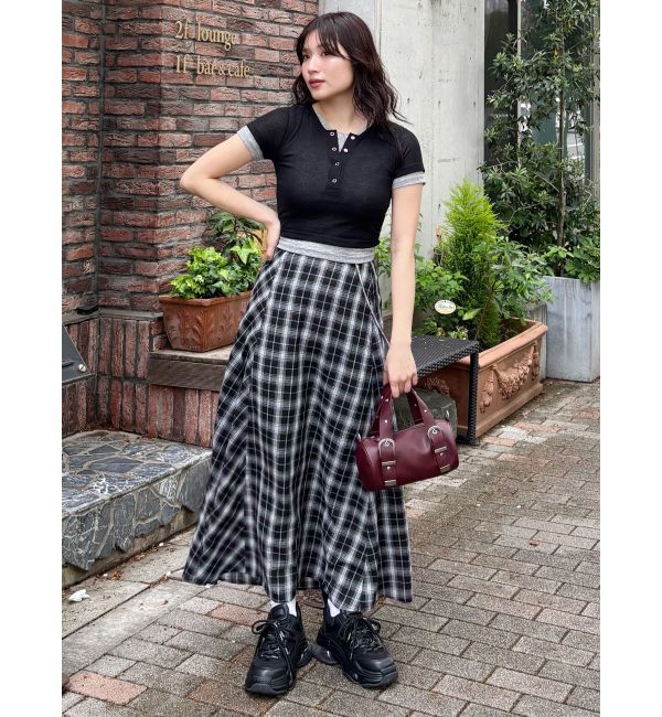 MURUA「チェックフレアスカート」|スカート|
