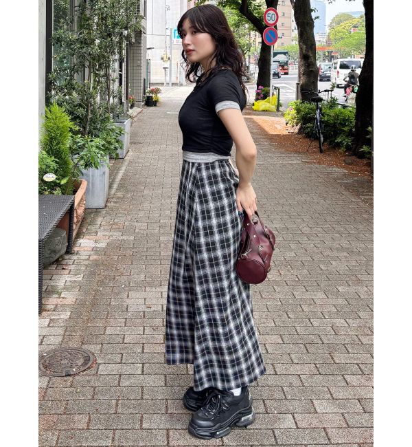 MURUA「チェックフレアスカート」|スカート|