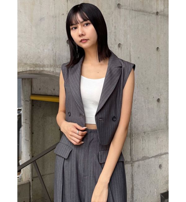 MURUA「ショートテーラードジレ」|ベスト・ジレ|