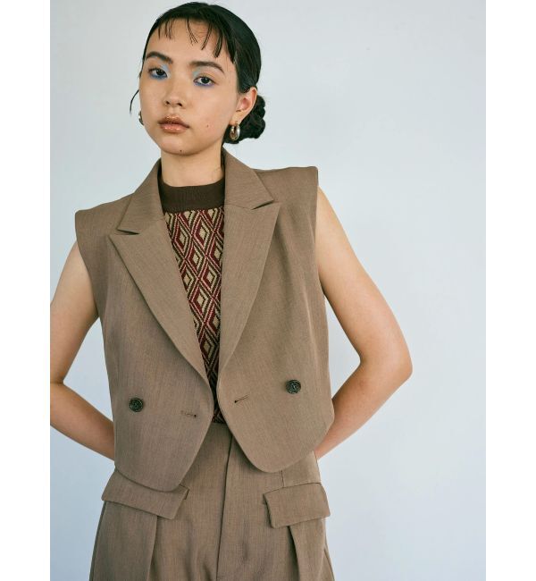 MURUA「ショートテーラードジレ」|ベスト・ジレ|