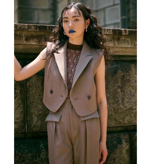 MURUA「ショートテーラードジレ」|ベスト・ジレ|