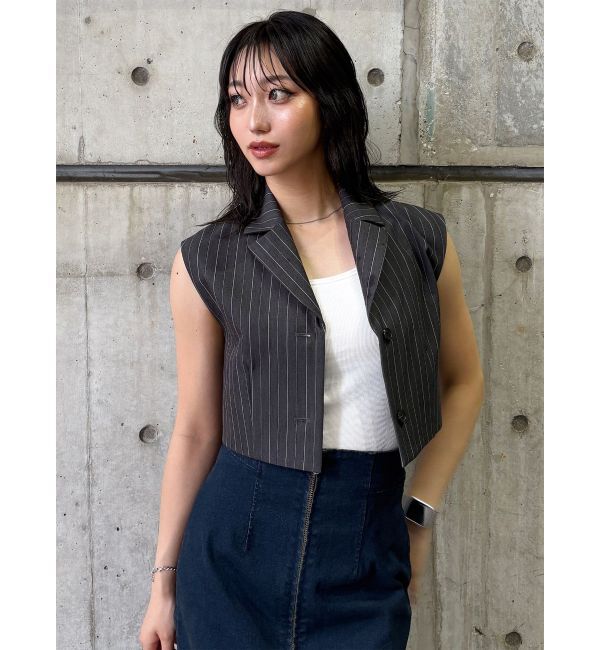 MURUA「ショートテーラードジレ」|ベスト・ジレ|