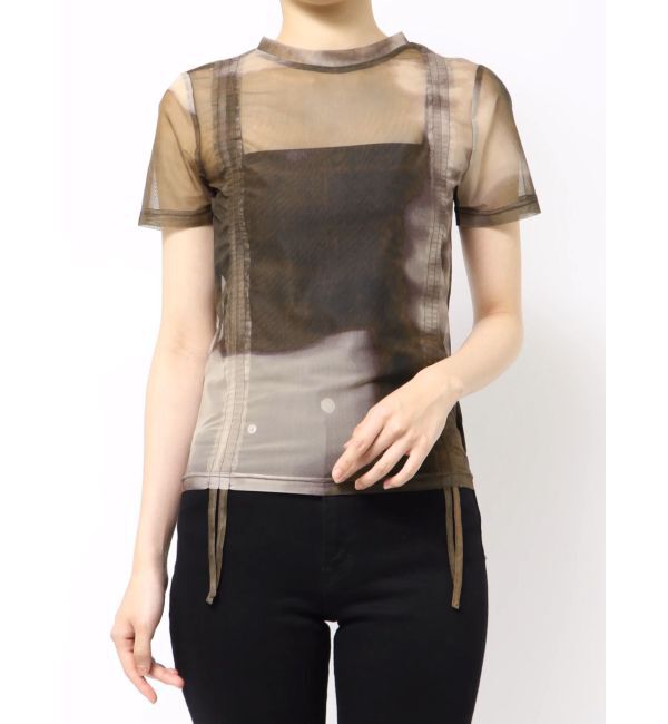 MURUA「【追加生産分】グラデーションシアートップス」|Tシャツ・カットソー|ブラウン