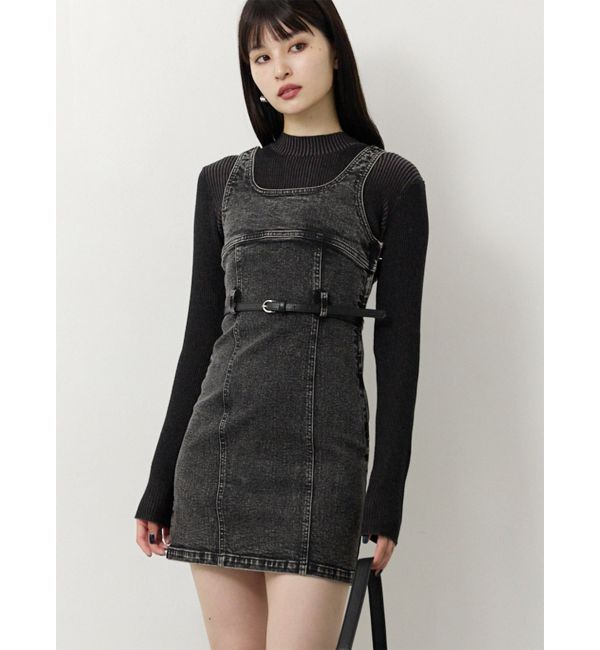 MURUA「デニムタンクワンピース【セットアップ着用可】」|ワンピース|ブラック