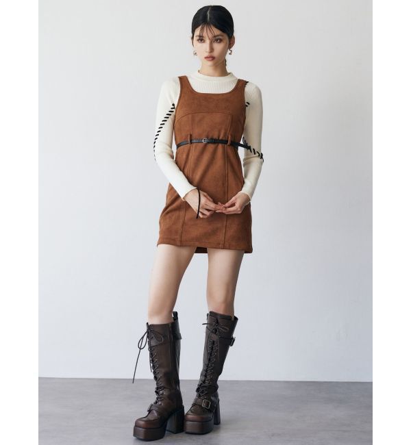 MURUA「フェイクスェードタンクワンピース【セットアップ着用可】」|ワンピース|