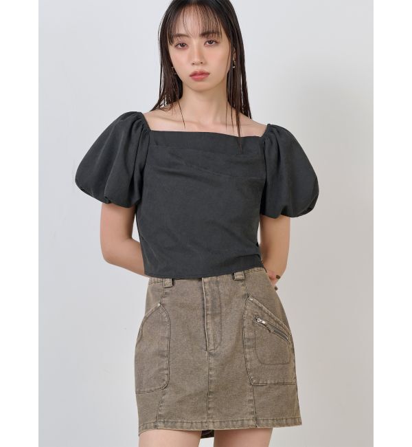 MURUA「ボリュームスリーブ2WAYブラウス」|シャツ・ブラウス|ブラック