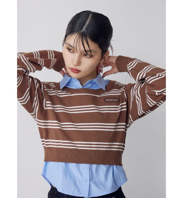 MURUA「シャツレイヤードマルチウェイニット」|ニット・セーター|
