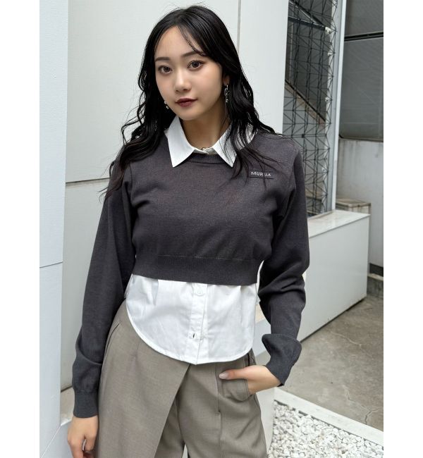 MURUA「シャツレイヤードマルチウェイニット」|ニット・セーター|