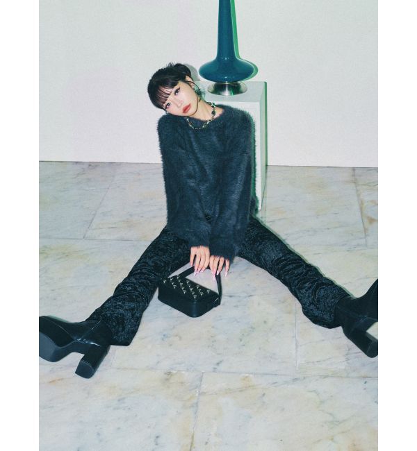 MURUA「スカートレイヤードシャーリングベロアパンツ」|その他|