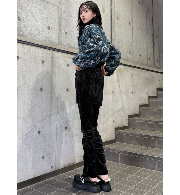 MURUA「スカートレイヤードシャーリングベロアパンツ」|その他|