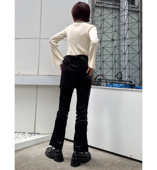 MURUA「スカートレイヤードシャーリングベロアパンツ」|その他|