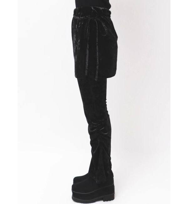 MURUA「スカートレイヤードシャーリングベロアパンツ」|その他|