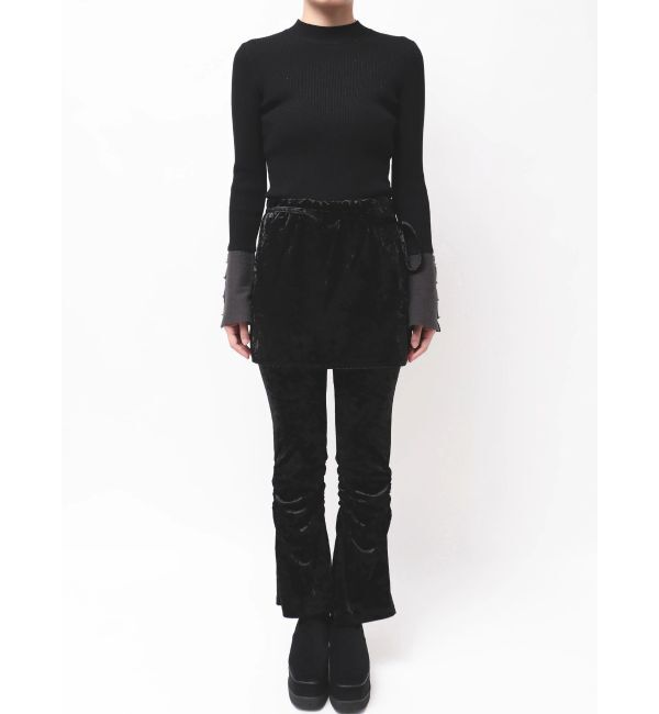 MURUA「スカートレイヤードシャーリングベロアパンツ」|その他|