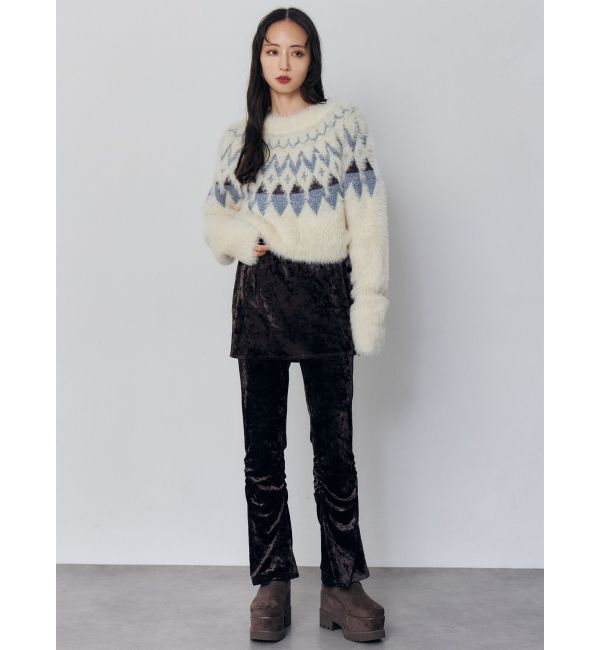 MURUA「スカートレイヤードシャーリングベロアパンツ」|その他|