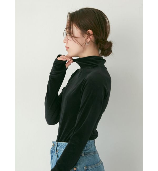 Ungrid「シアーベロアハイネックロングスリーブTee」|Tシャツ・カットソー|