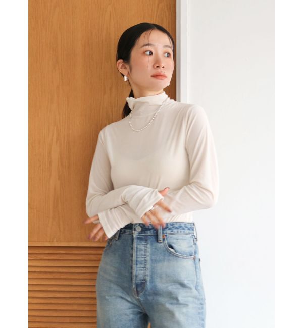 Ungrid「シアーベロアハイネックロングスリーブTee」|Tシャツ・カットソー|