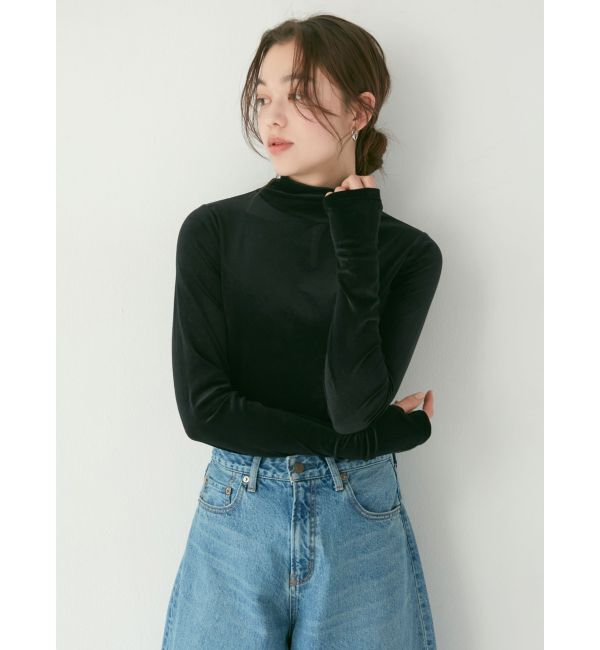 Ungrid「シアーベロアハイネックロングスリーブTee」|Tシャツ・カットソー|