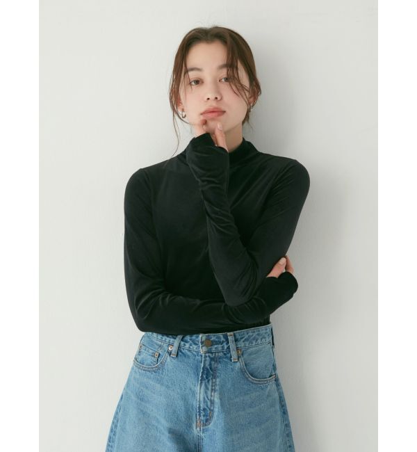 Ungrid「シアーベロアハイネックロングスリーブTee」|Tシャツ・カットソー|