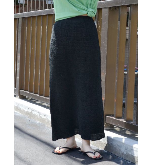 Ungrid「アイライン楊柳スカート【SET UP着用可】」|スカート|ブラック
