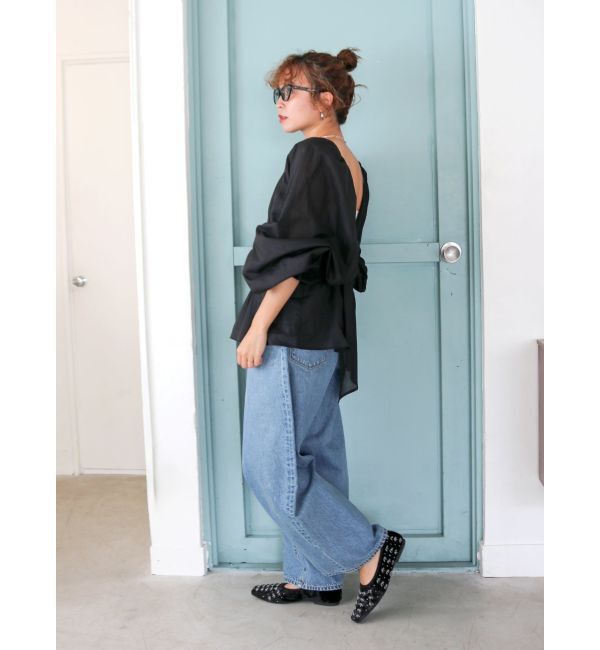 Ungrid「バックオープンボリュームブラウス」|シャツ・ブラウス|