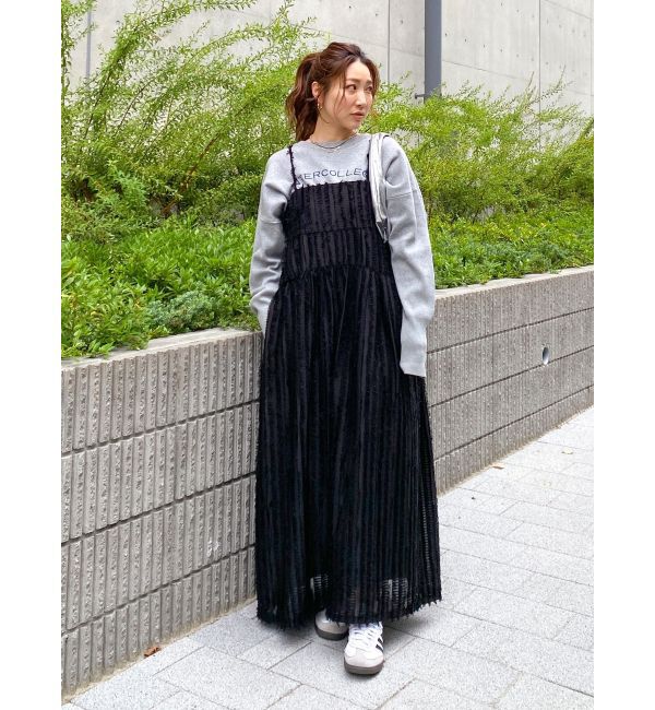 Ungrid「ジャカードキャミワンピース」|ワンピース|ブラック