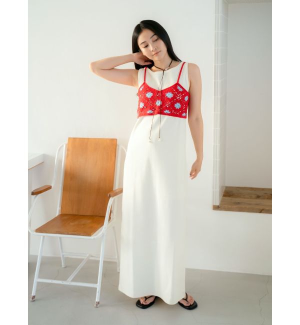 Ungrid「ビーズコンビニットキャミ」|キャミソール|