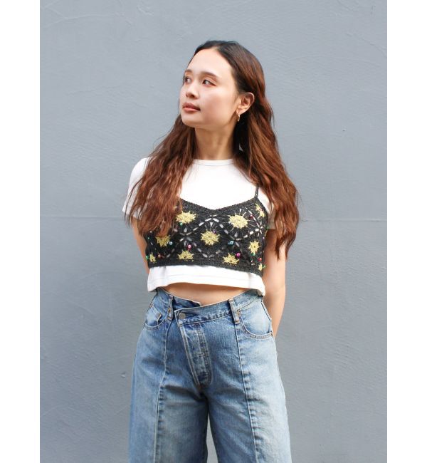 Ungrid「ビーズコンビニットキャミ」|キャミソール|