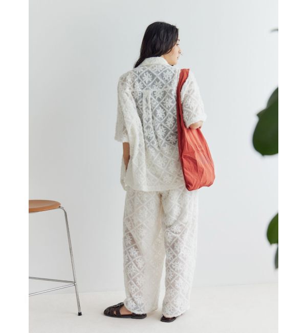 Ungrid「起毛エンブロイダリーハーフスリーブシャツ」|シャツ・ブラウス|