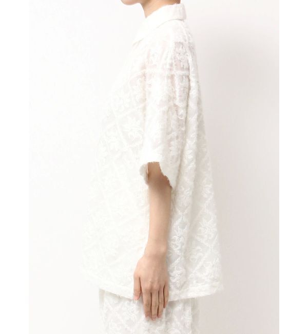 Ungrid「起毛エンブロイダリーハーフスリーブシャツ」|シャツ・ブラウス|