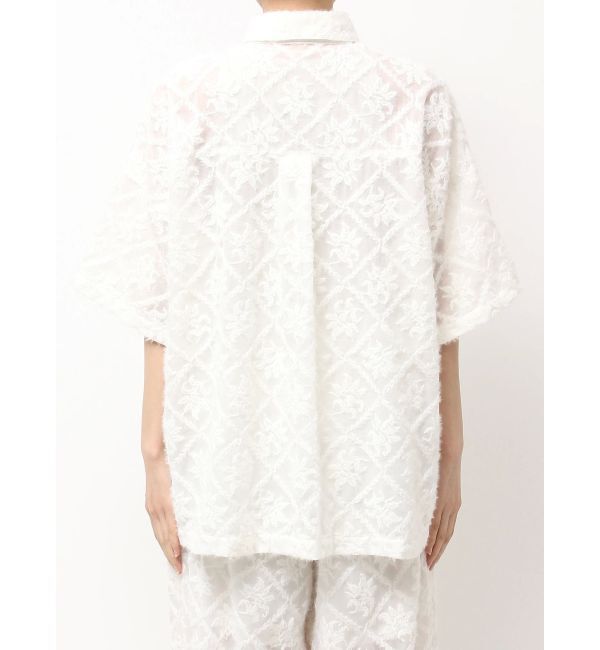 Ungrid「起毛エンブロイダリーハーフスリーブシャツ」|シャツ・ブラウス|