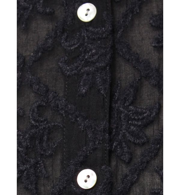 Ungrid「起毛エンブロイダリーハーフスリーブシャツ」|シャツ・ブラウス|