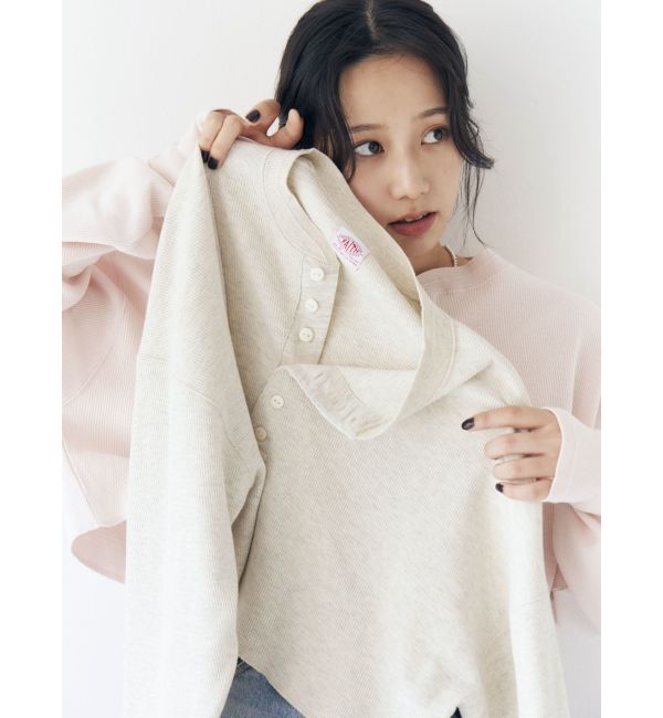 Ungrid「FAITH MILLS別注ヘンリーネックショートロングスリーブTee」|Tシャツ・カットソー|