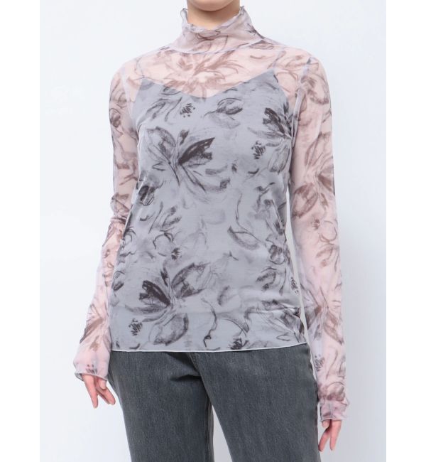 LAGUNAMOON「ペイントフラワーチュールトップス」|Tシャツ・カットソー|