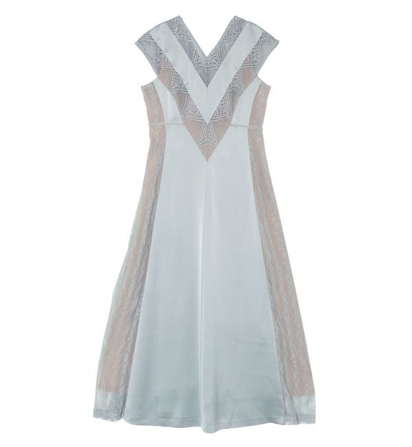 LAGUNAMOON「LADYVネックパネルレースワンピース」|ドレス|