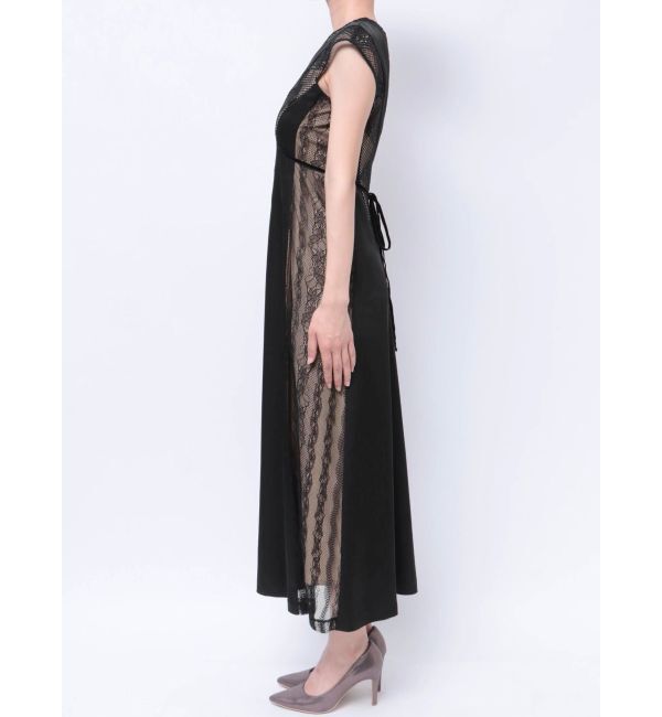 LAGUNAMOON「LADYVネックパネルレースワンピース」|ドレス|