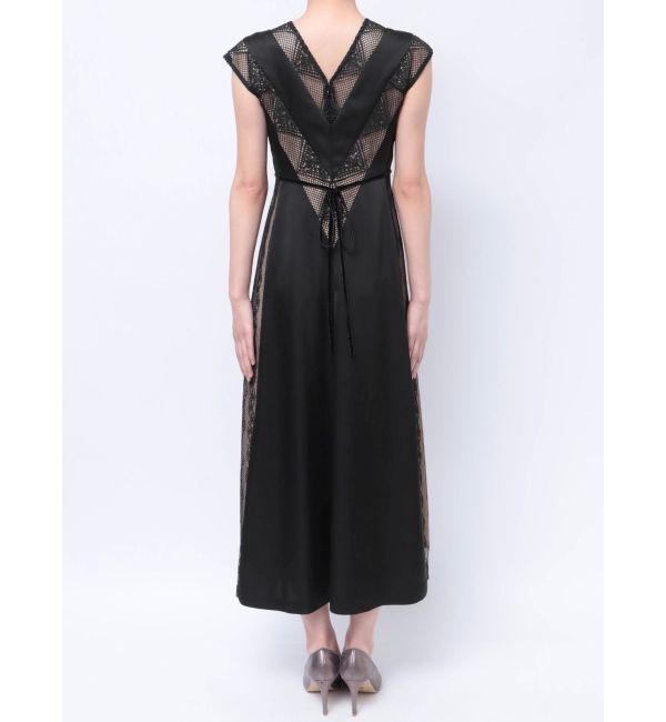 LAGUNAMOON「LADYVネックパネルレースワンピース」|ドレス|