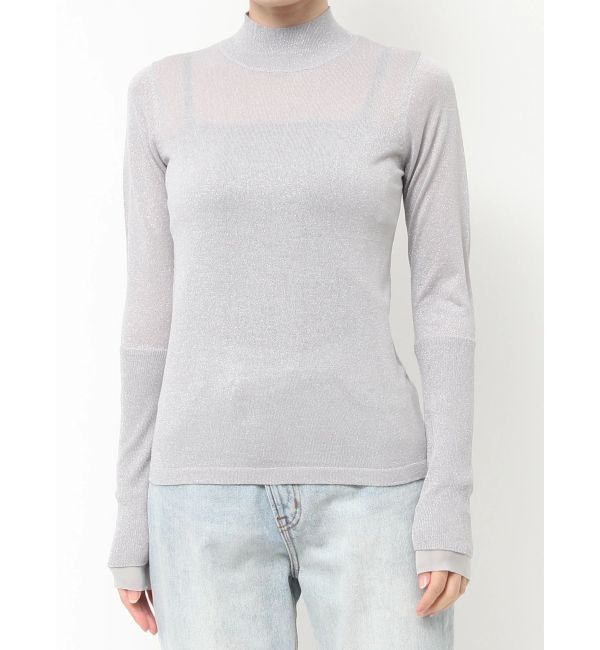 LAGUNAMOON「シアーラメボトルネックプルオーバー」|ニット・セーター|