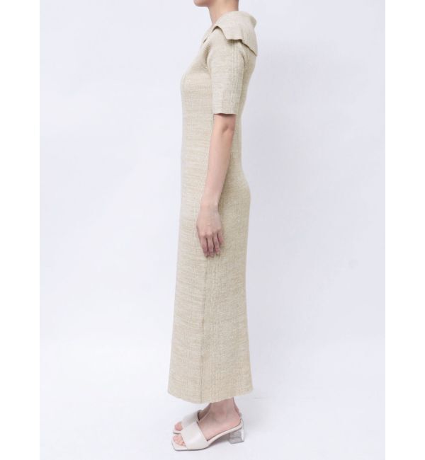 LAGUNAMOON「アシメネックリブハーフスリーブニットワンピース」|ワンピース|