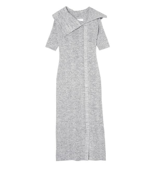 LAGUNAMOON「アシメネックリブハーフスリーブニットワンピース」|ワンピース|